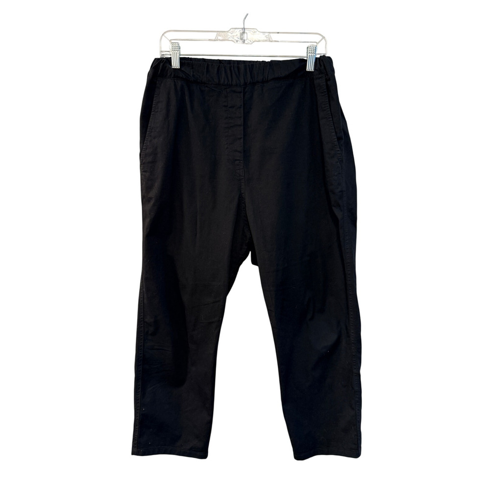 Nili Lotan M Elastic Waist Casablanca Pants $395 Crop Cotton Jet Black NWT - Picture 3 of 14
